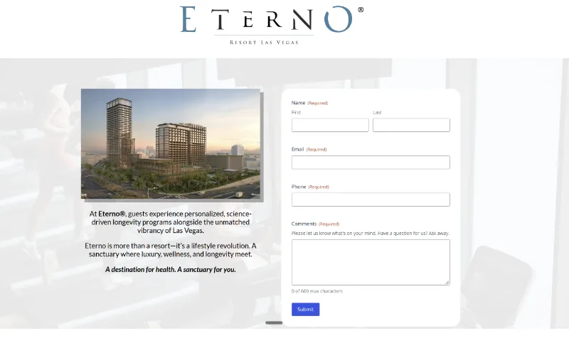 Eterno Resort Las Vegas homepage