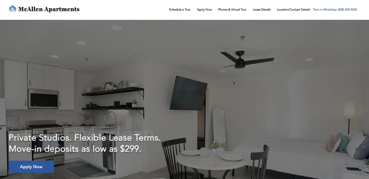 McAllenApartments.com homepage